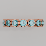Media Churumbela Agua Marina BEZEL - Birthstone Marzo - 4.0mm