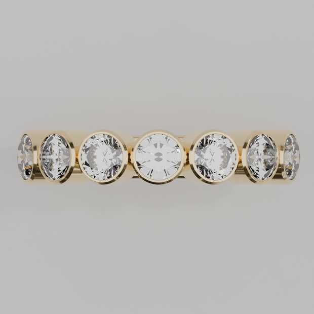 Media Churumbela BEZEL de 4.0mm Diamante Labgrown - Abril - Churumbela de Oro (10k, 14k, 18k) y Moissanitas