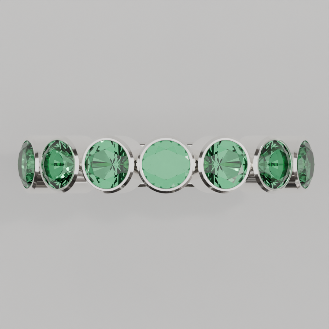 Media Churumbela Esmeralda BEZEL - Birthstone Mayo - 4.0mm - Churumbela de Oro (10k, 14k, 18k) y Moissanitas — joyería hecha a mano por Zafira MX (foto 5)
