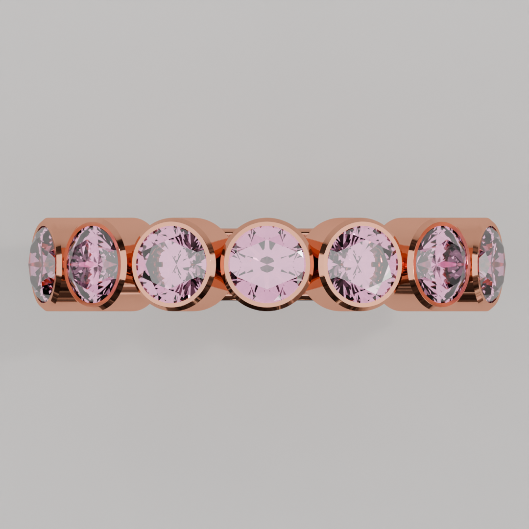 Media Churumbela Turmalina Rosa BEZEL- Birthstone Octubre - 4.0mm