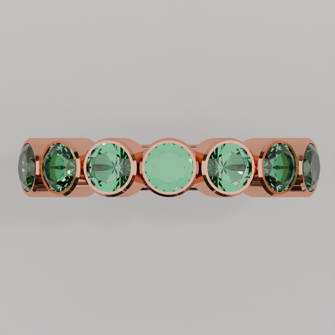 Media Churumbela Esmeralda BEZEL - Birthstone Mayo - 4.0mm - Churumbela de Oro (10k, 14k, 18k) y Moissanitas — joyería hecha a mano por Zafira MX (foto 8)