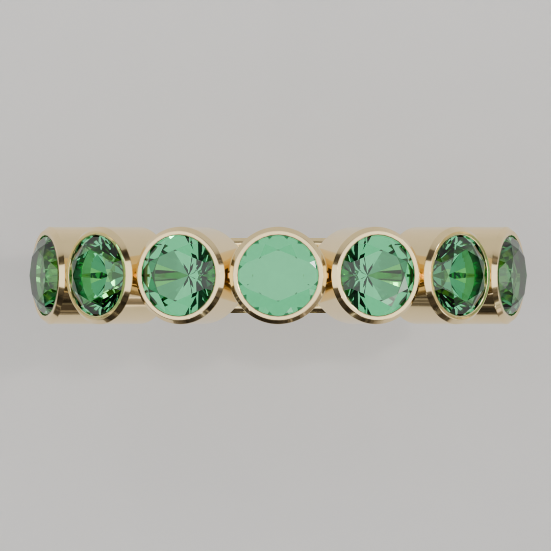 Media Churumbela Esmeralda BEZEL - Birthstone Mayo - 4.0mm - Churumbela de Oro (10k, 14k, 18k) y Moissanitas — joyería hecha a mano por Zafira MX (foto 3)