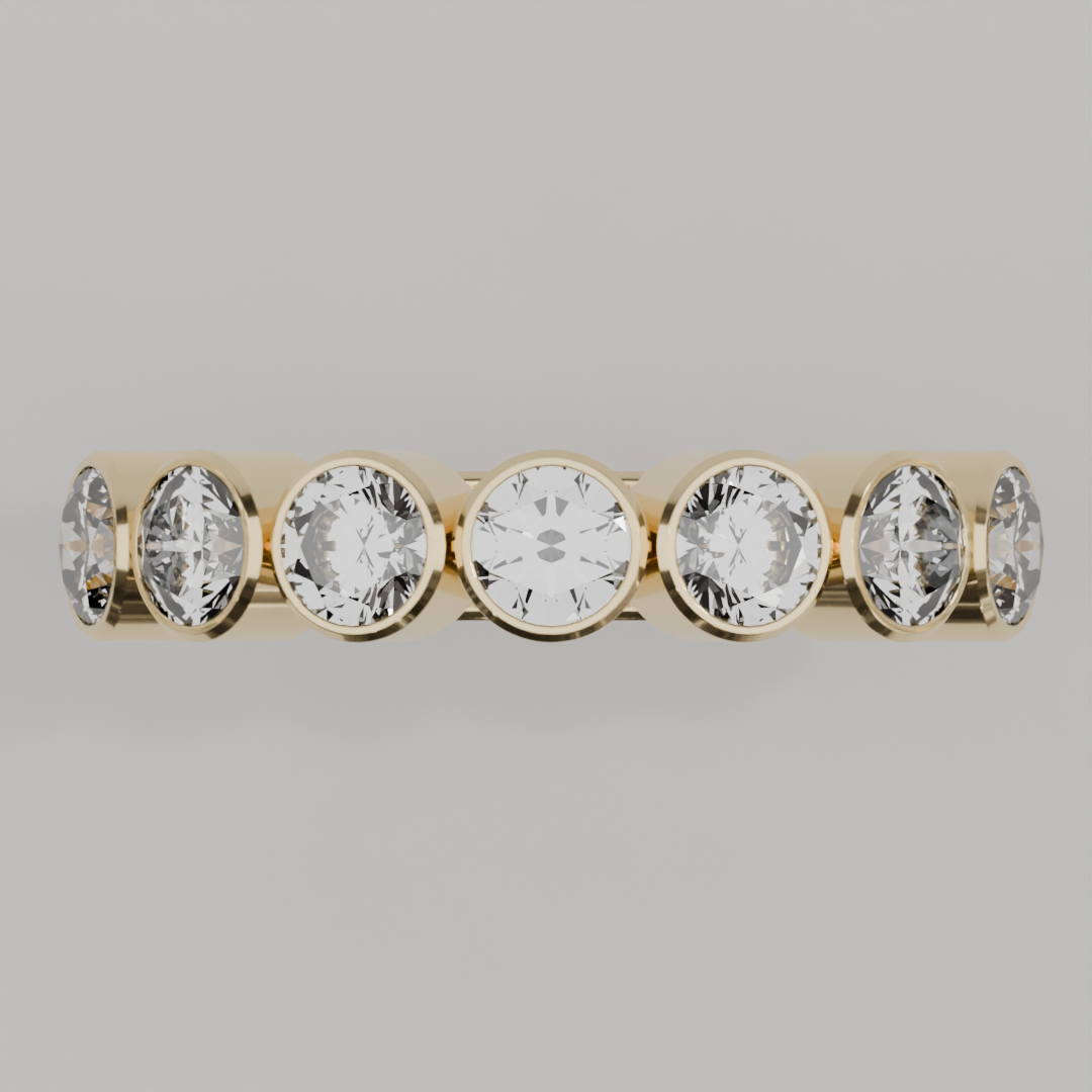 Media Churumbela BEZEL de 4.0mm Diamante Natural - Abril - Churumbela de Oro (10k, 14k, 18k) y Moissanitas