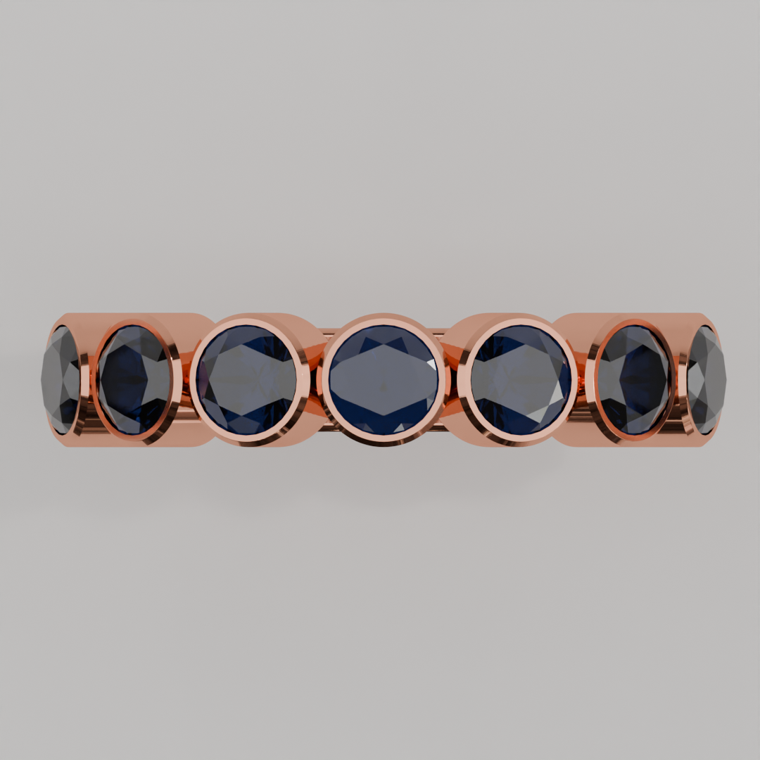 Media Churumbela Zafiro BEZEL - Birthstone Septiembre - 4.0mm - Churumbela de Oro (10k, 14k, 18k) y Moissanitas