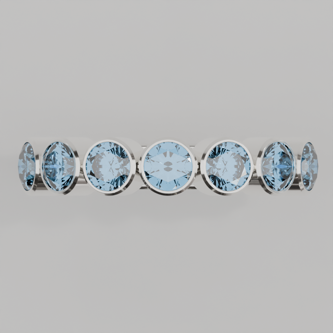 Media Churumbela Topacio Azul BEZEL- Birthstone Diciembre - 4.0mm