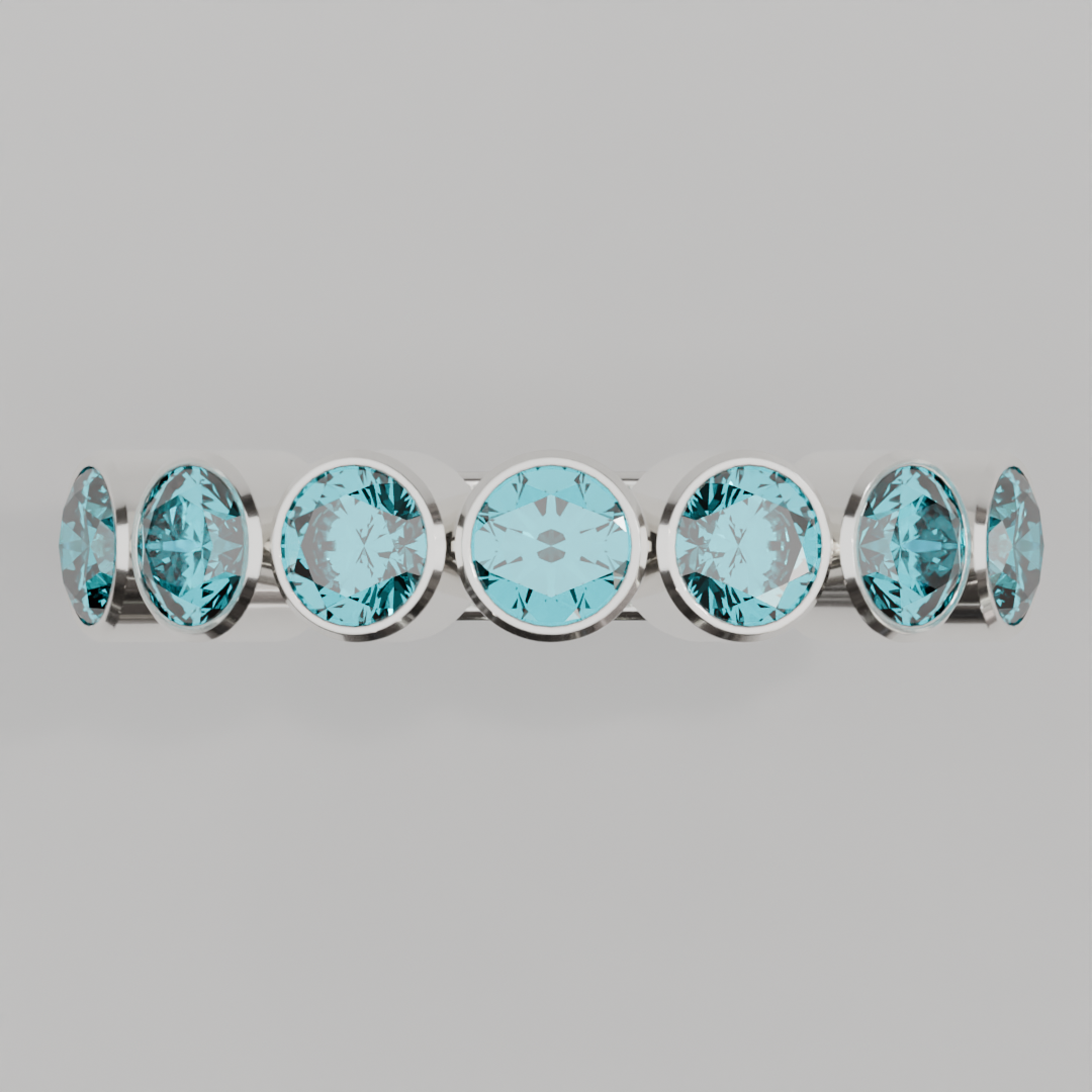 Media Churumbela Agua Marina BEZEL - Birthstone Marzo - 4.0mm