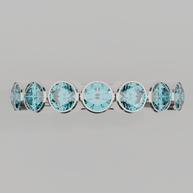 Media Churumbela Agua Marina BEZEL - Birthstone Marzo - 4.0mm