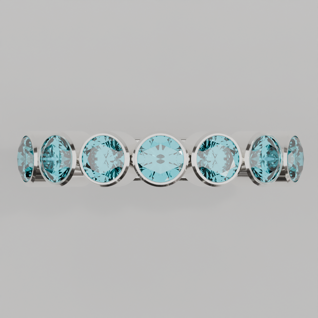 Media Churumbela Agua Marina BEZEL - Birthstone Marzo - 4.0mm