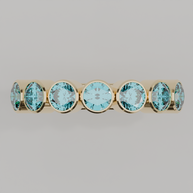 Media Churumbela Agua Marina BEZEL - Birthstone Marzo - 4.0mm