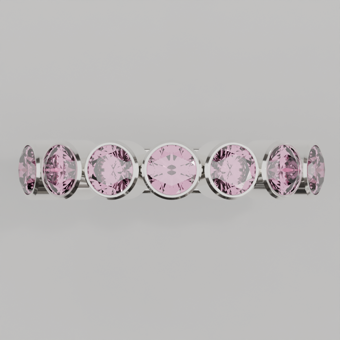 Media Churumbela Turmalina Rosa BEZEL- Birthstone Octubre - 4.0mm