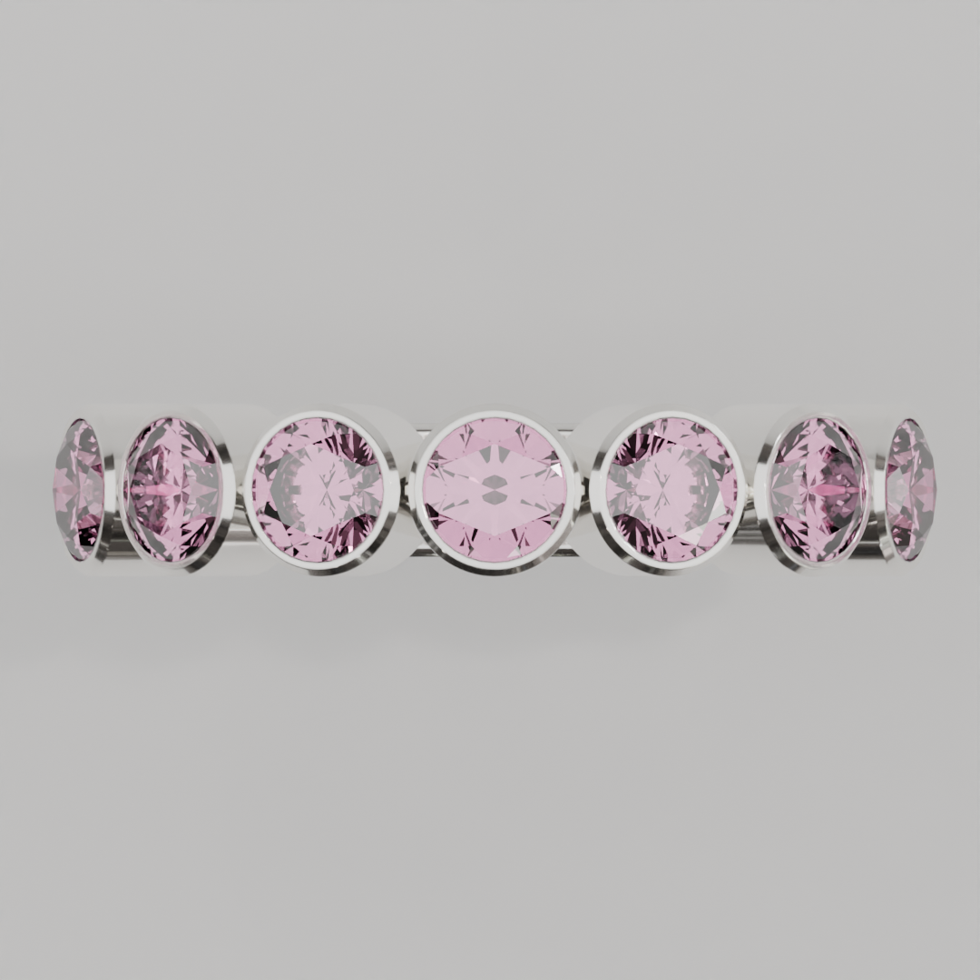 Media Churumbela Turmalina Rosa BEZEL- Birthstone Octubre - 4.0mm - Churumbela de Oro (10k, 14k, 18k) y Moissanitas
