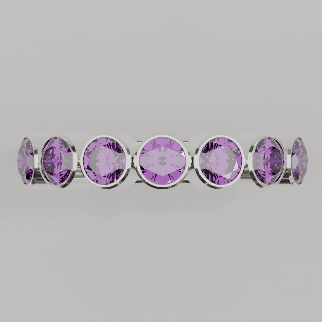 Media Churumbela Amatista BEZEL - Birthstone Febrero - 4.0mm