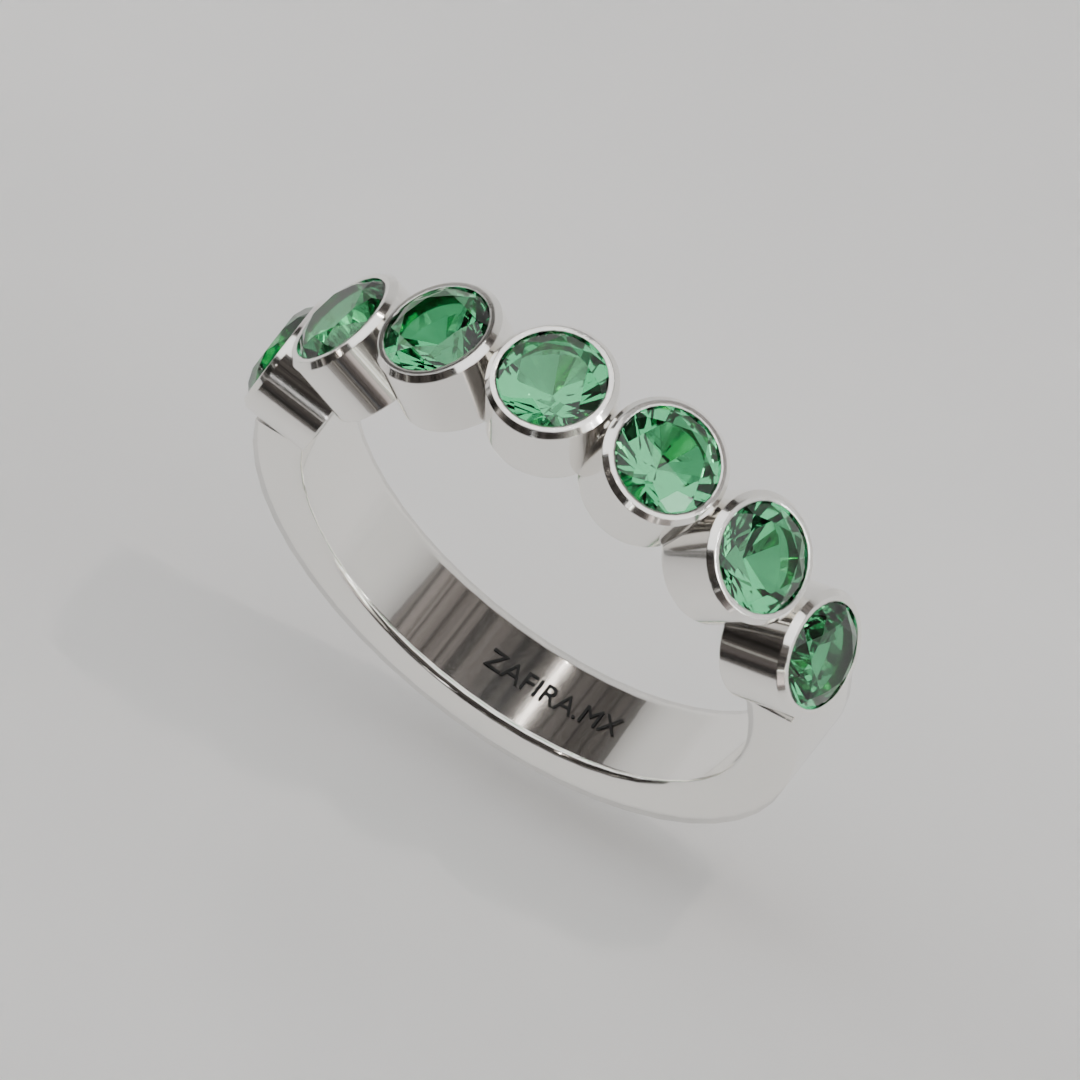 Media Churumbela Esmeralda BEZEL - Birthstone Mayo - 4.0mm - Churumbela de Oro (10k, 14k, 18k) y Moissanitas — joyería hecha a mano por Zafira MX (foto 6)