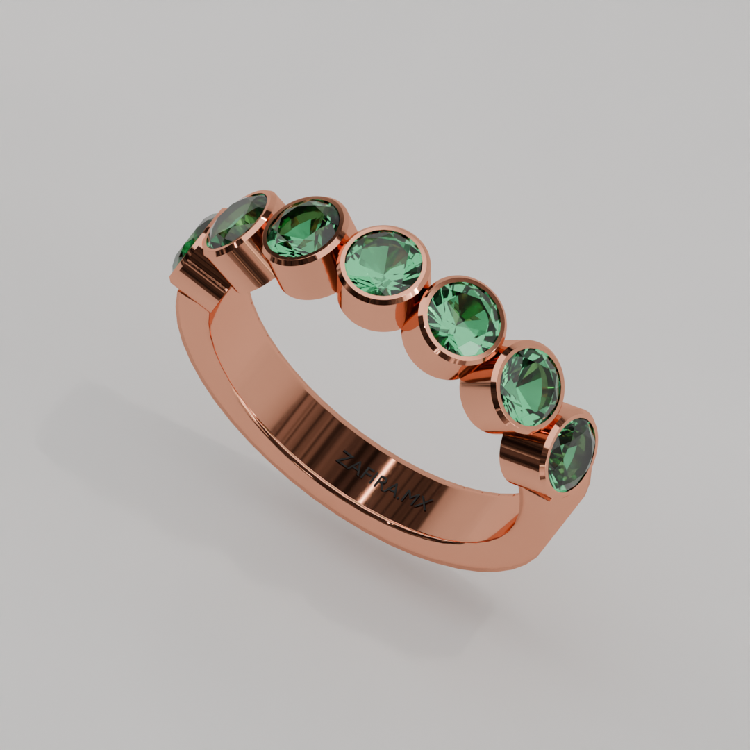 Media Churumbela Esmeralda BEZEL - Birthstone Mayo - 4.0mm - Churumbela de Oro (10k, 14k, 18k) y Moissanitas — joyería hecha a mano por Zafira MX (foto 9)