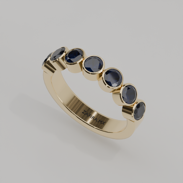 Media Churumbela Zafiro BEZEL - Birthstone Septiembre - 4.0mm - Churumbela de Oro (10k, 14k, 18k) y Moissanitas