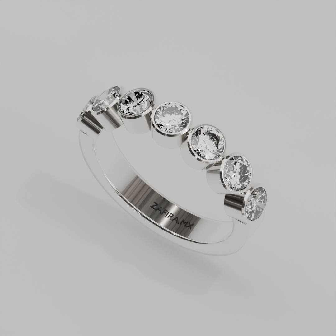 Media Churumbela BEZEL de 4.0mm Diamante Natural - Abril - Churumbela de Oro (10k, 14k, 18k) y Moissanitas