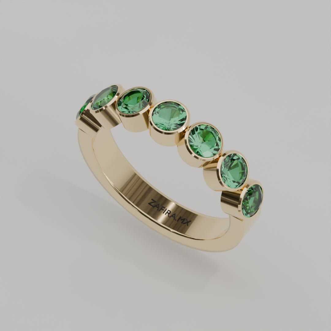 Media Churumbela Esmeralda BEZEL - Birthstone Mayo - 4.0mm - Churumbela de Oro (10k, 14k, 18k) y Moissanitas — joyería hecha a mano por Zafira MX (foto 1)