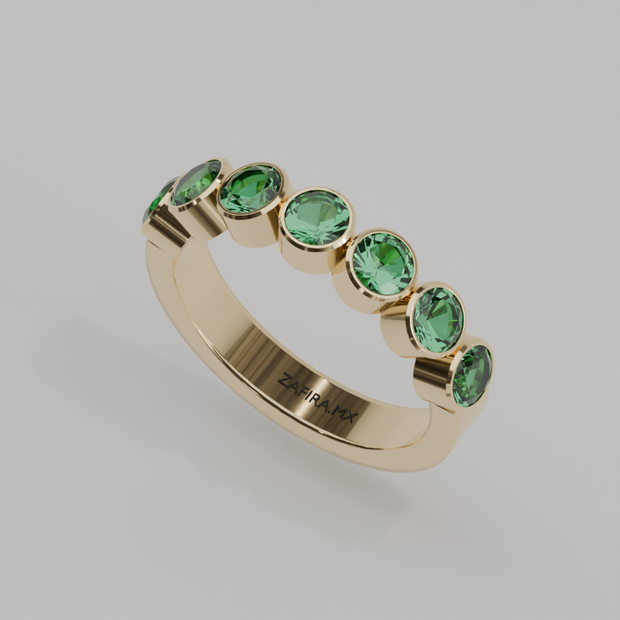 Media Churumbela Esmeralda BEZEL - Birthstone Mayo - 4.0mm - Churumbela de Oro (10k, 14k, 18k) y Moissanitas