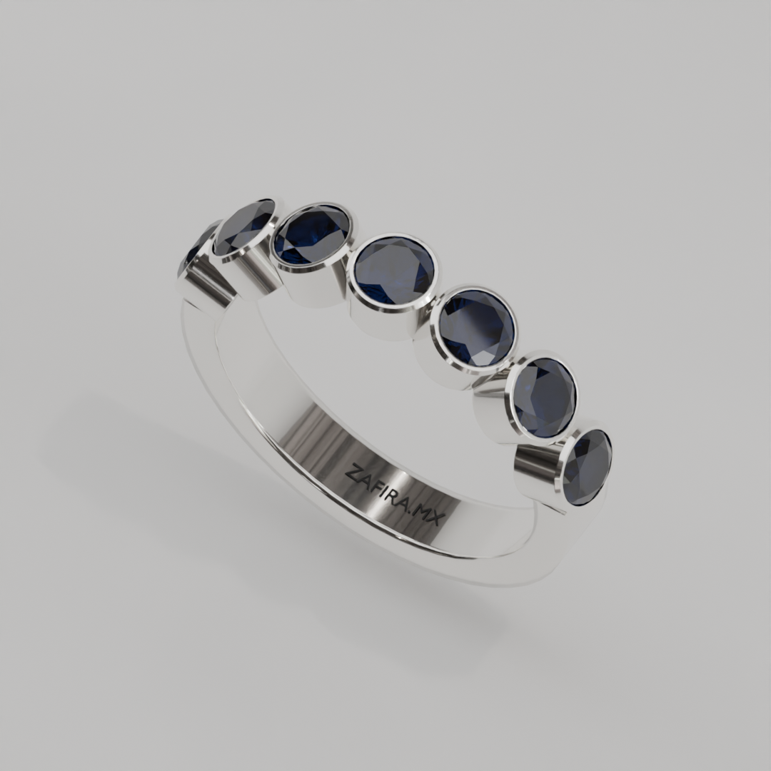 Media Churumbela Zafiro BEZEL - Birthstone Septiembre - 4.0mm - Churumbela de Oro (10k, 14k, 18k) y Moissanitas