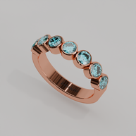 Media Churumbela Agua Marina BEZEL - Birthstone Marzo - 4.0mm