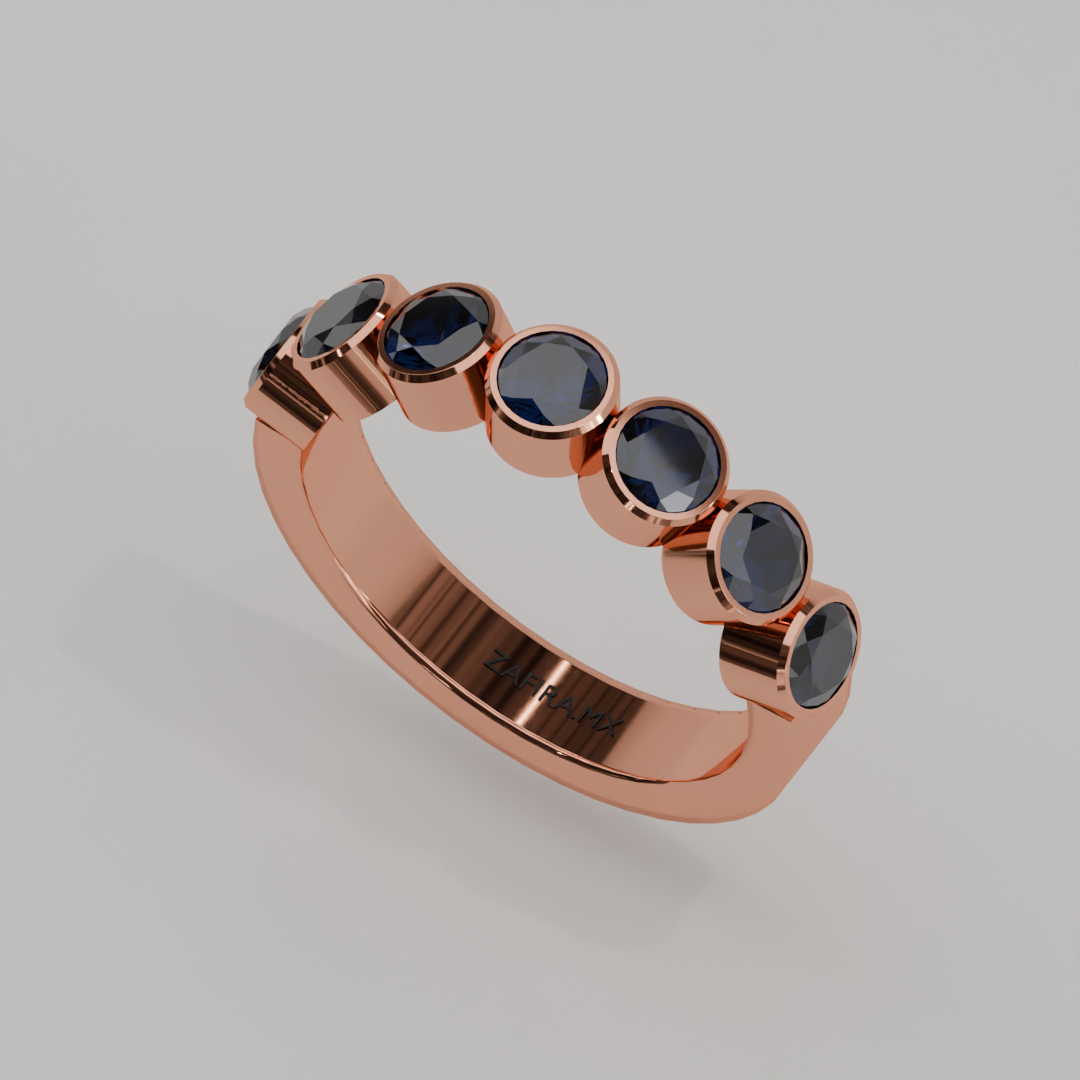 Media Churumbela Zafiro BEZEL - Birthstone Septiembre - 4.0mm - Churumbela de Oro (10k, 14k, 18k) y Moissanitas