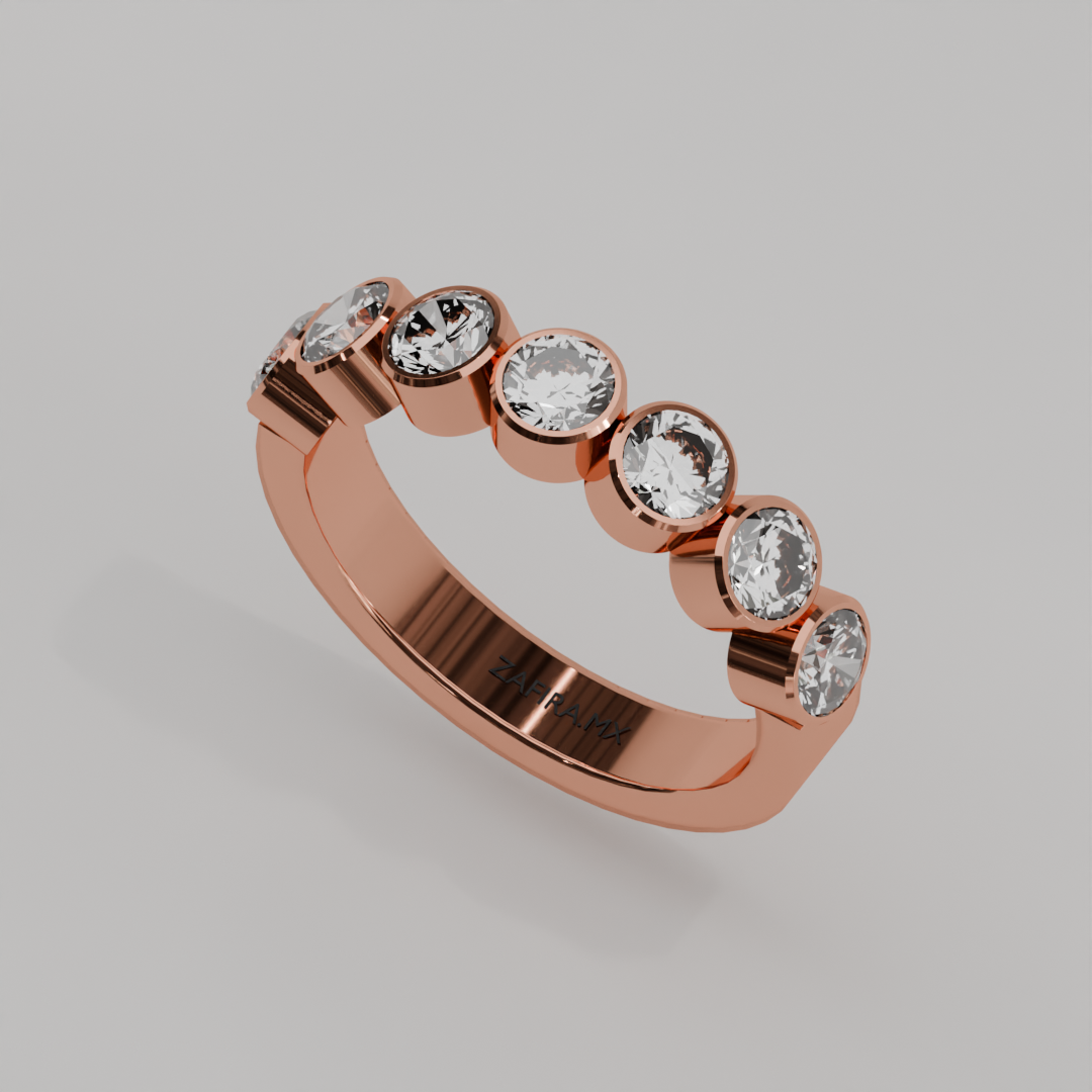 Media Churumbela BEZEL de 4.0mm Moissanita - Abril - Churumbela de Oro (10k, 14k, 18k) y Moissanitas