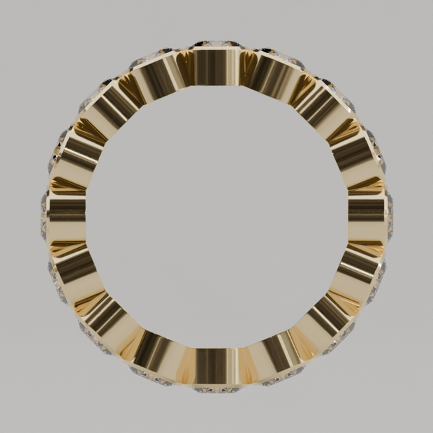Churumbela Completa BEZEL de 3.5mm Moissanita - Abril - Churumbela de Oro (10k, 14k, 18k) y Moissanitas