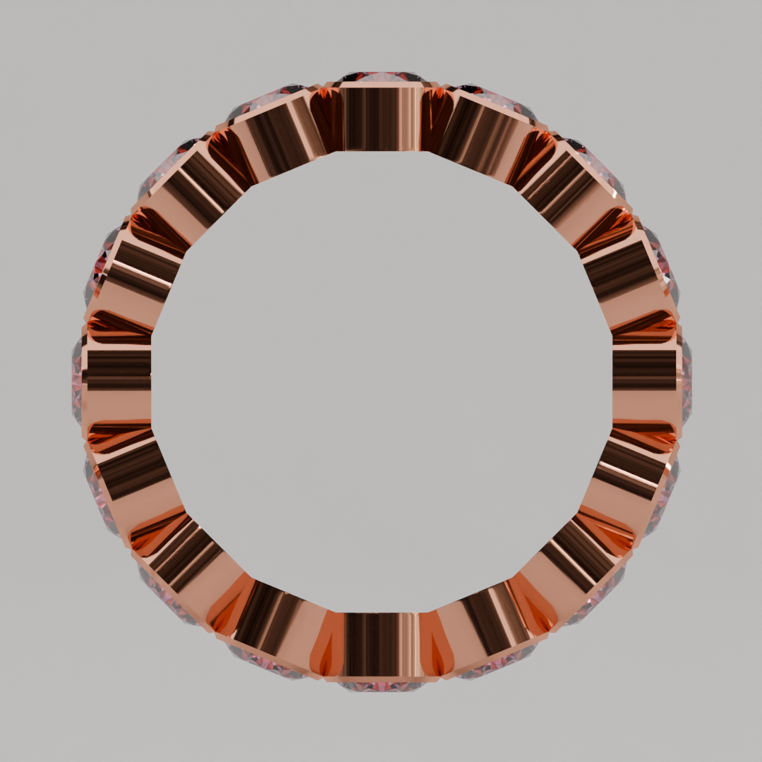 Churumbela Completa Turmalina Rosa BEZEL- Birthstone Octubre - 4.0mm - Churumbela de Oro (10k, 14k, 18k) y Moissanitas