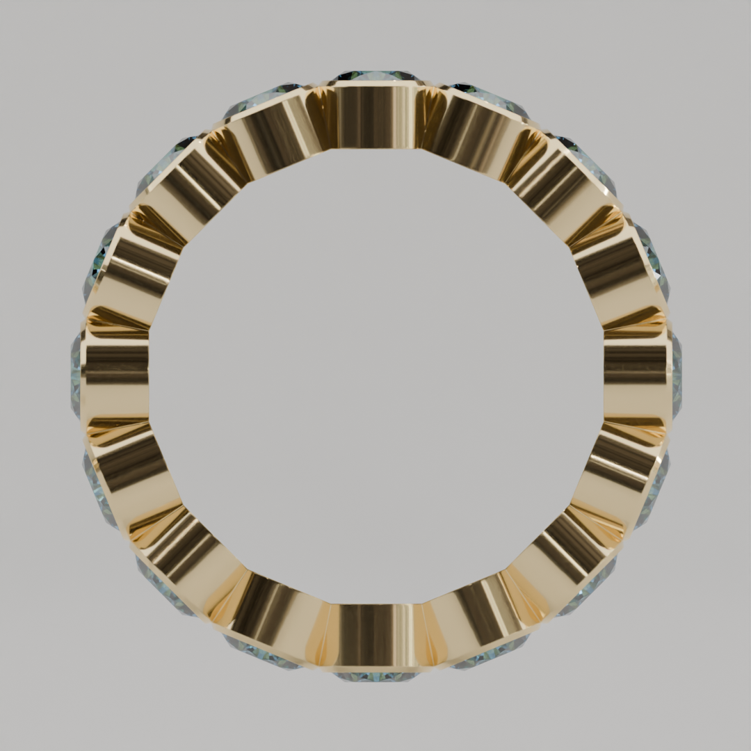 Churumbela Completa Topacio Azul BEZEL- Birthstone Diciembre - 4.0mm - Churumbela de Oro (10k, 14k, 18k) y Moissanitas