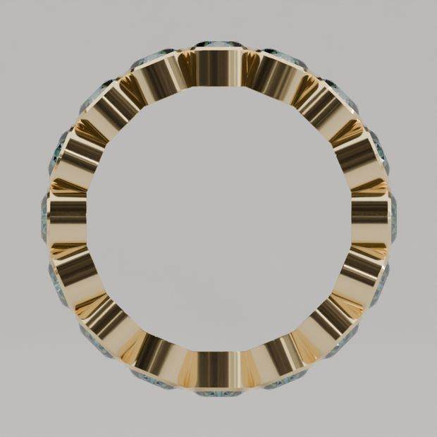 Churumbela Completa Topacio Azul BEZEL- Birthstone Diciembre - 4.0mm - Churumbela de Oro (10k, 14k, 18k) y Moissanitas