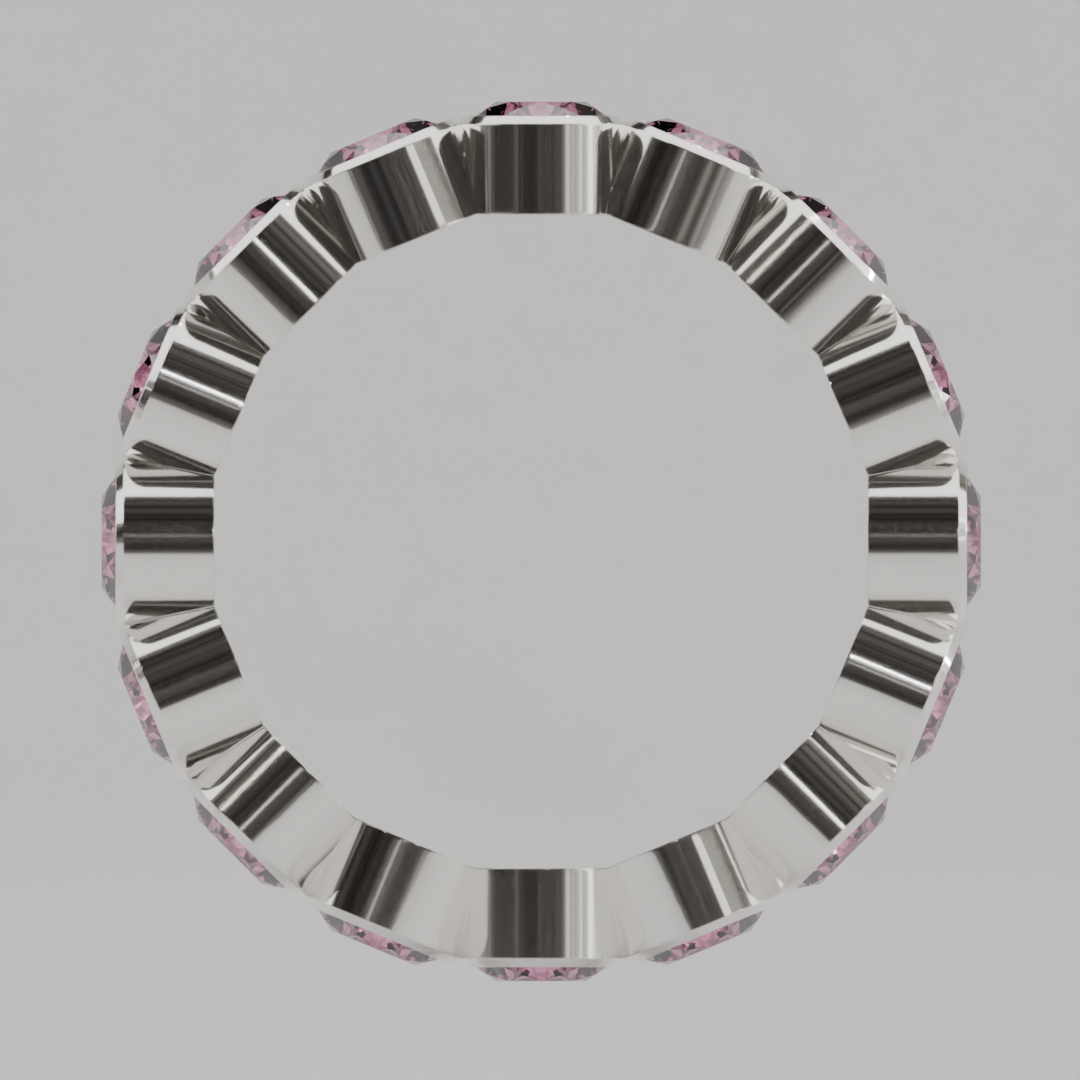 Churumbela Completa Turmalina Rosa BEZEL- Birthstone Octubre - 4.0mm - Churumbela de Oro (10k, 14k, 18k) y Moissanitas