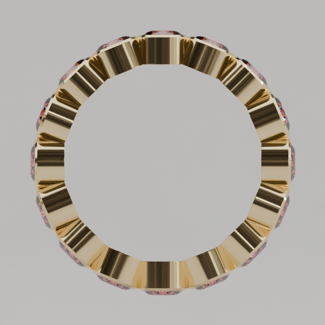 Churumbela Completa Turmalina Rosa BEZEL- Birthstone Octubre - 4.0mm - Churumbela de Oro (10k, 14k, 18k) y Moissanitas