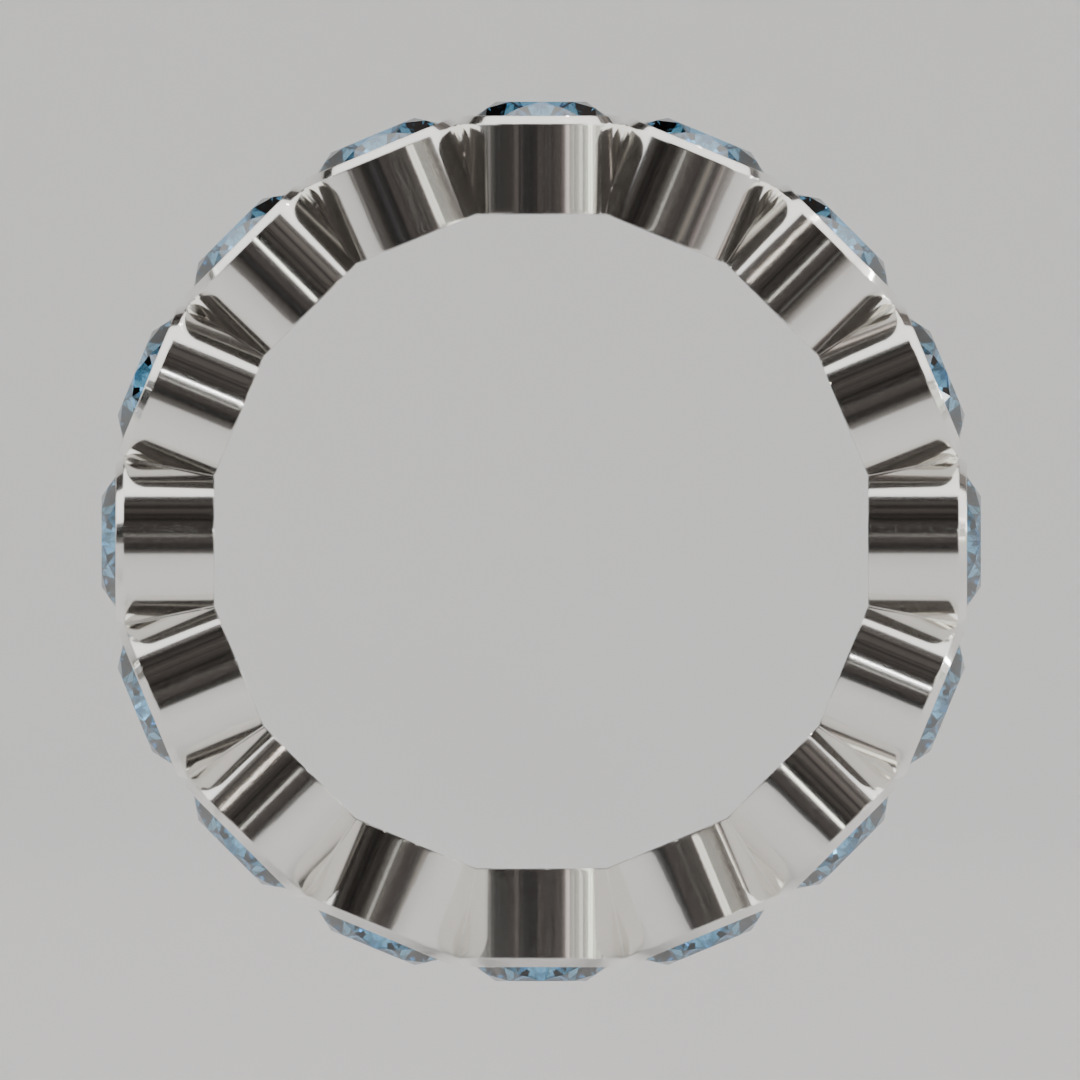 Churumbela Completa Topacio Azul BEZEL- Birthstone Diciembre - 4.0mm - Churumbela de Oro (10k, 14k, 18k) y Moissanitas