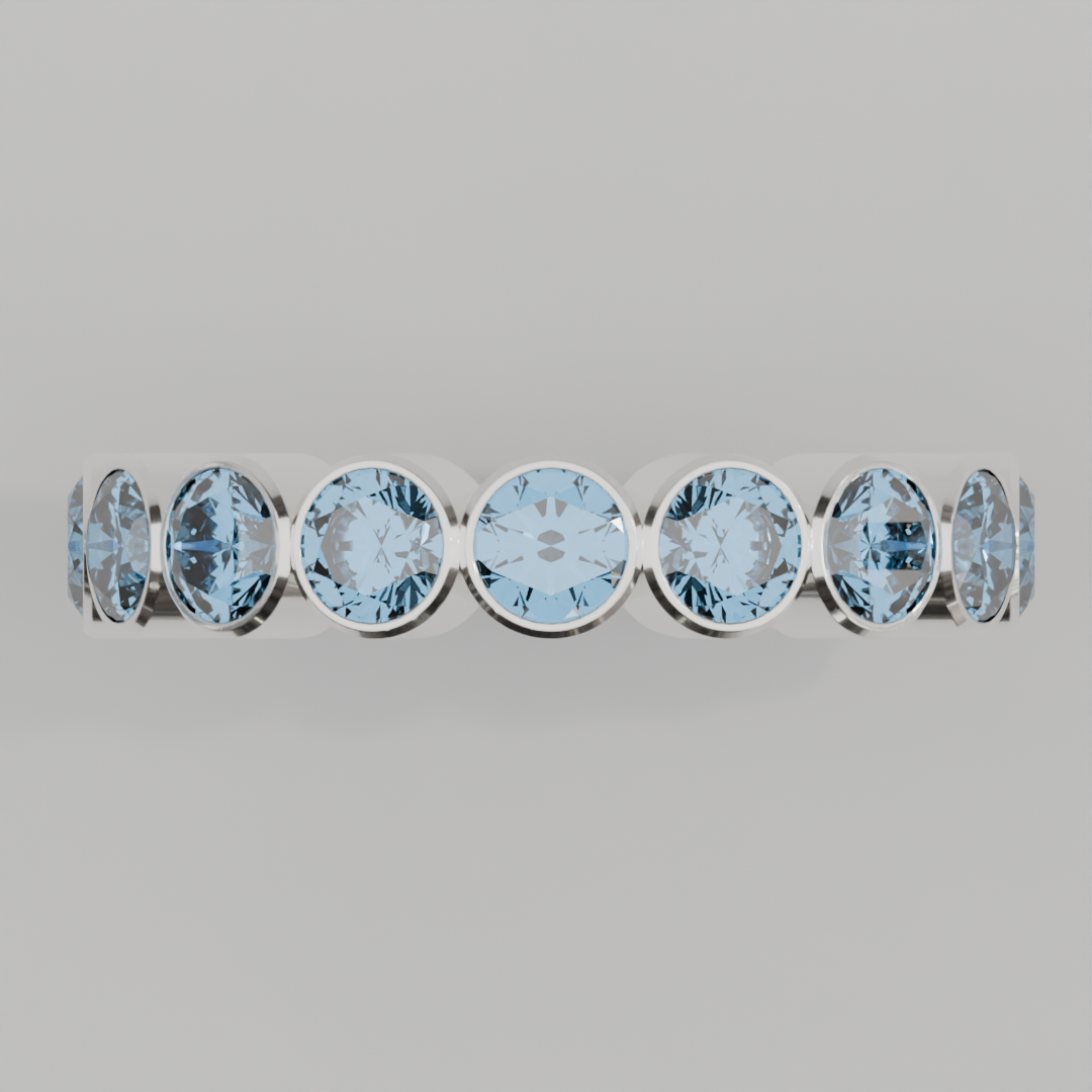 Churumbela Completa Topacio Azul BEZEL- Birthstone Diciembre - 4.0mm