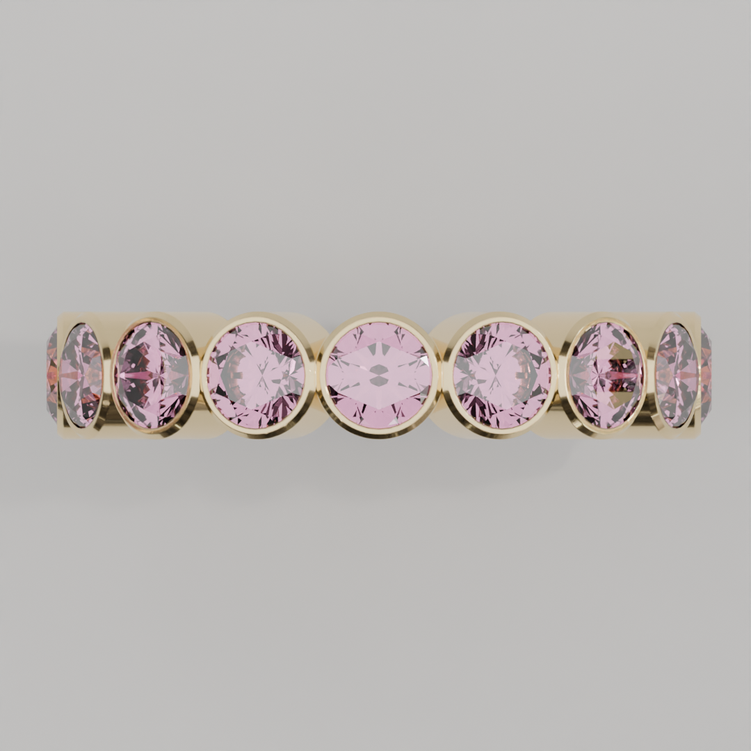 Churumbela Completa Turmalina Rosa BEZEL- Birthstone Octubre - 4.0mm