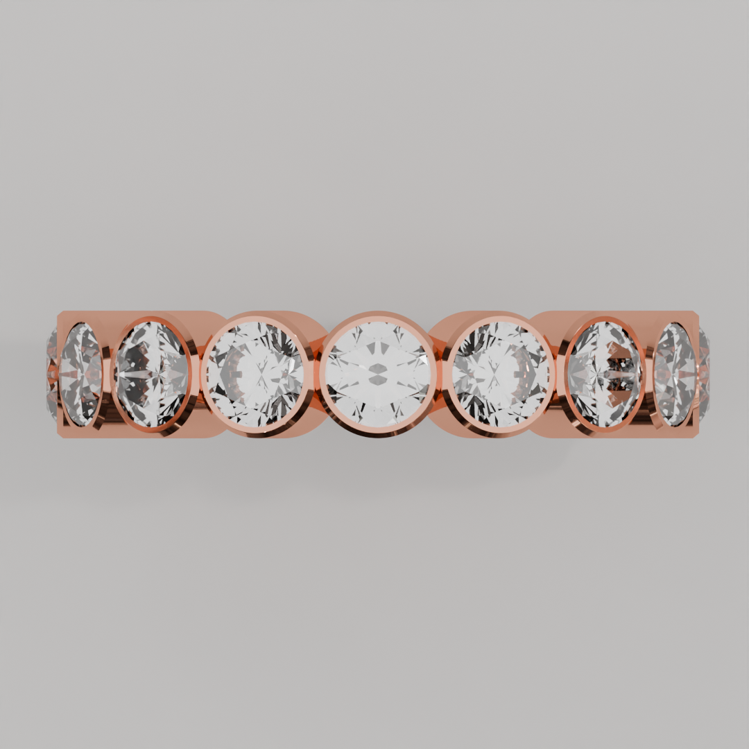 Churumbela Completa BEZEL de 4.0mm Diamante Natural - Abril - Churumbela de Oro (10k, 14k, 18k)