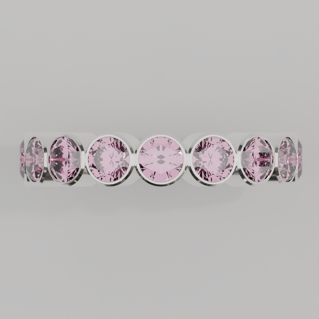 Churumbela Completa Turmalina Rosa BEZEL- Birthstone Octubre - 4.0mm