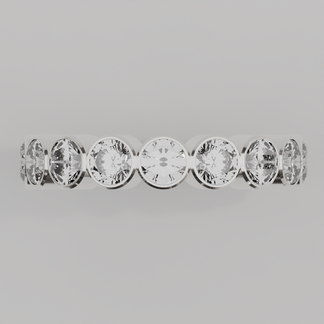 Churumbela Completa BEZEL de 3.5mm Moissanita - Abril - Churumbela de Oro (10k, 14k, 18k) y Moissanitas