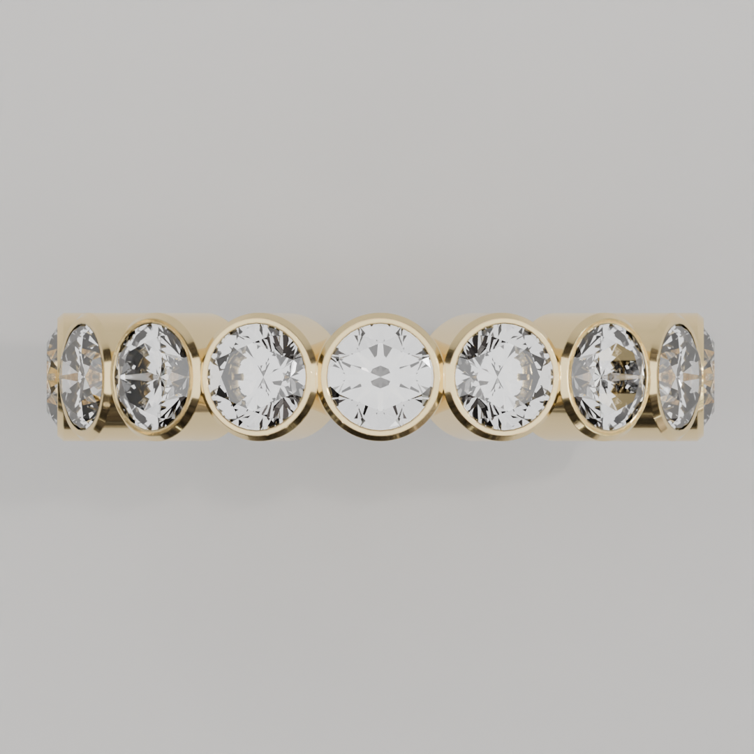 Churumbela Completa BEZEL de 4.0mm Diamante Natural - Abril - Churumbela de Oro (10k, 14k, 18k)