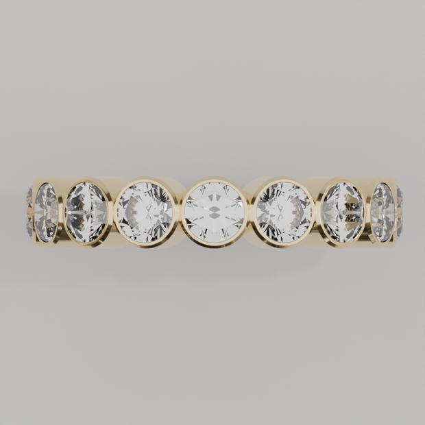 Churumbela Completa BEZEL de 3.5mm Moissanita - Abril - Churumbela de Oro (10k, 14k, 18k) y Moissanitas