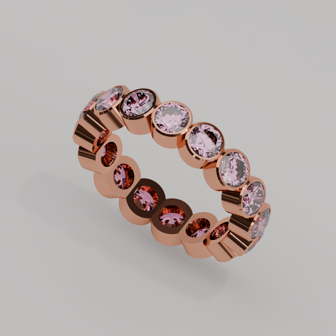 Churumbela Completa Turmalina Rosa BEZEL- Birthstone Octubre - 4.0mm