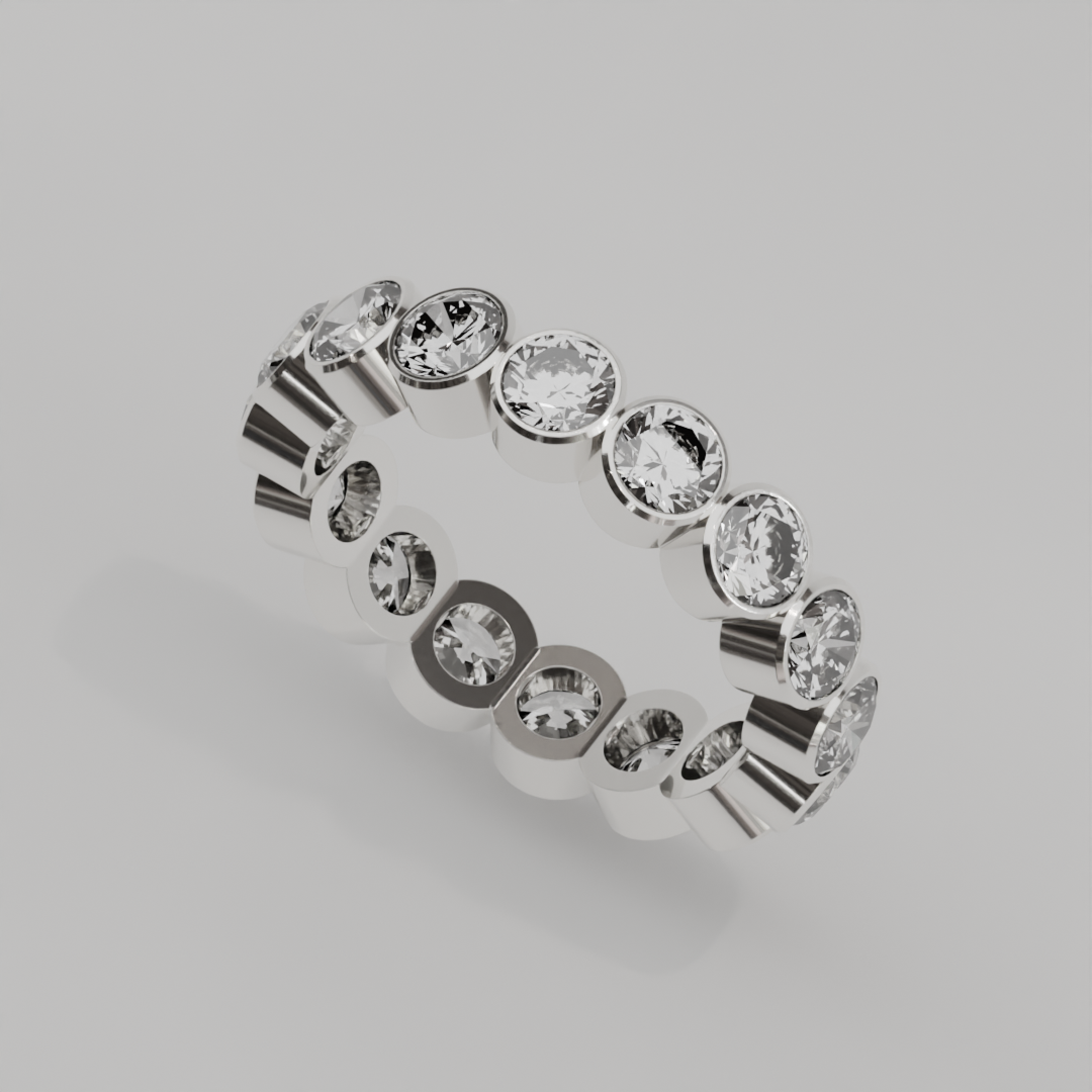 Churumbela Completa BEZEL de 4.0mm Diamante Natural - Abril - Churumbela de Oro (10k, 14k, 18k)
