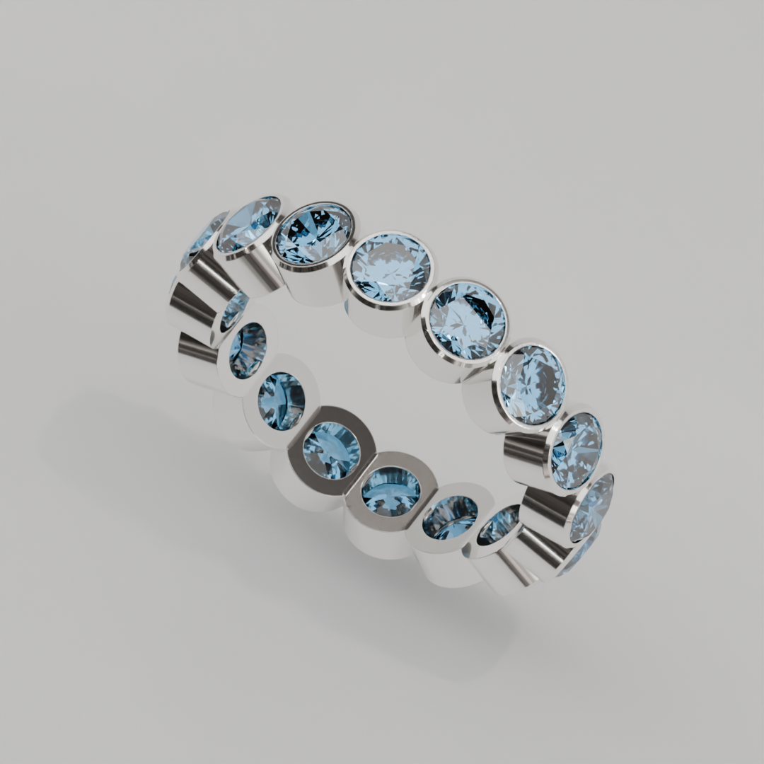 Churumbela Completa Topacio Azul BEZEL- Birthstone Diciembre - 4.0mm