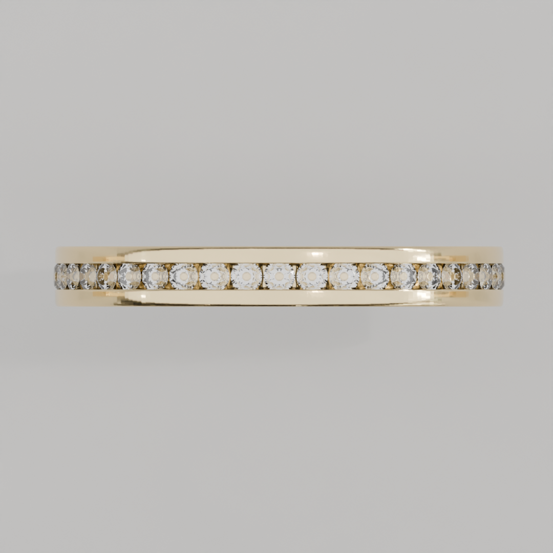 Churumbela Completa CANAL de 2.0mm Diamante Labgrown - Abril - Churumbela de Oro (10k, 14k, 18k)