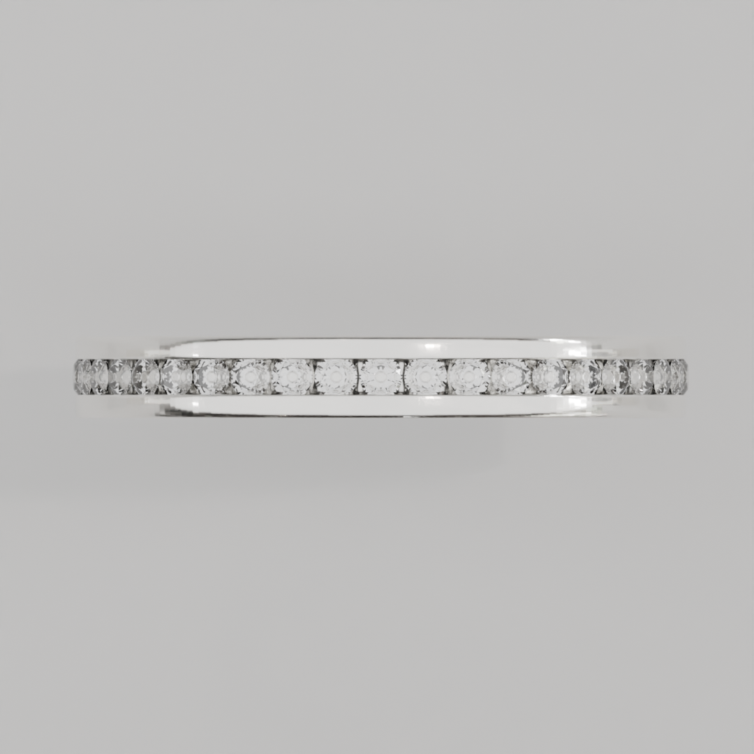 Churumbela Completa CANAL de 2.0mm Diamante Labgrown - Abril - Churumbela de Oro (10k, 14k, 18k)