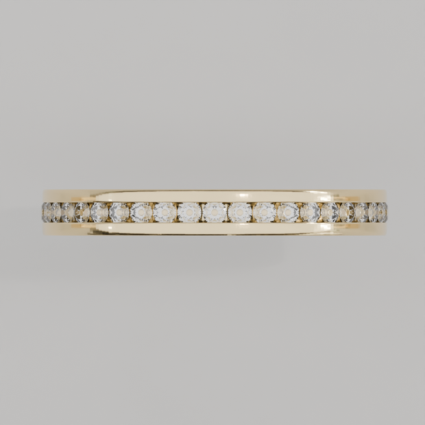 Churumbela Completa CANAL de 2.0mm Diamante Labgrown - Abril - Churumbela de Oro (10k, 14k, 18k)