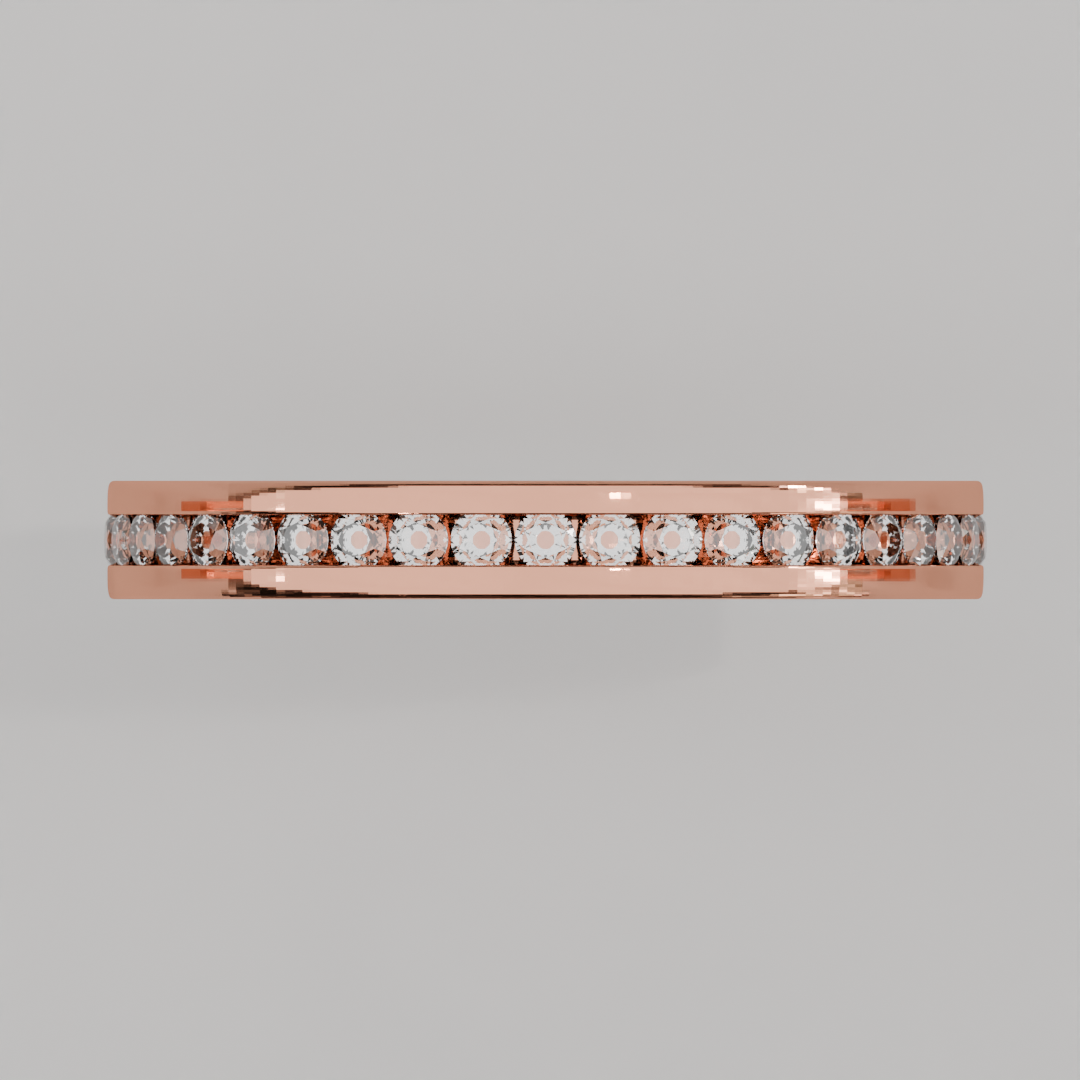 Churumbela Completa CANAL de 2.0mm Diamante Labgrown - Abril - Churumbela de Oro (10k, 14k, 18k)