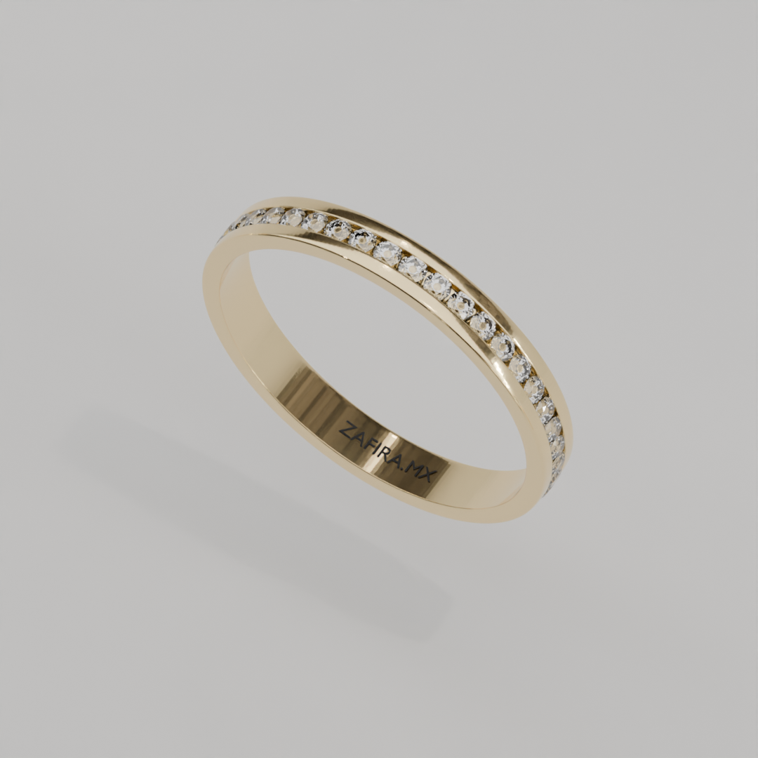 Churumbela Completa CANAL de 2.0mm Diamante Labgrown - Abril - Churumbela de Oro (10k, 14k, 18k)