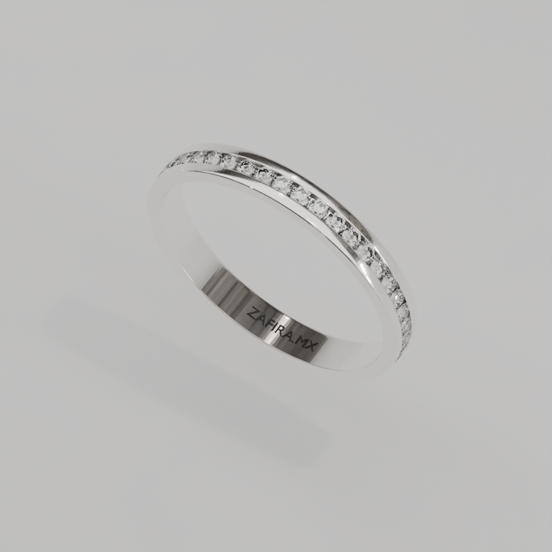 Churumbela Completa CANAL de 2.0mm Diamante Labgrown - Abril - Churumbela de Oro (10k, 14k, 18k)