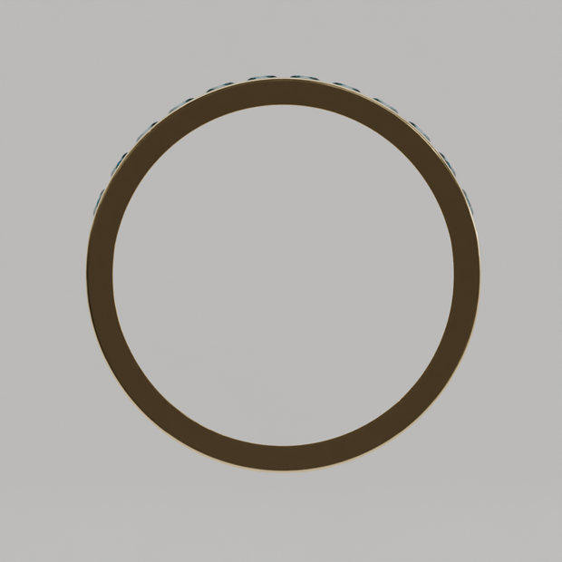 Media Churumbela Topacio Azul CANAL- Birthstone Diciembre -2.5mm - Churumbela de Oro (10k, 14k, 18k) y Moissanitas